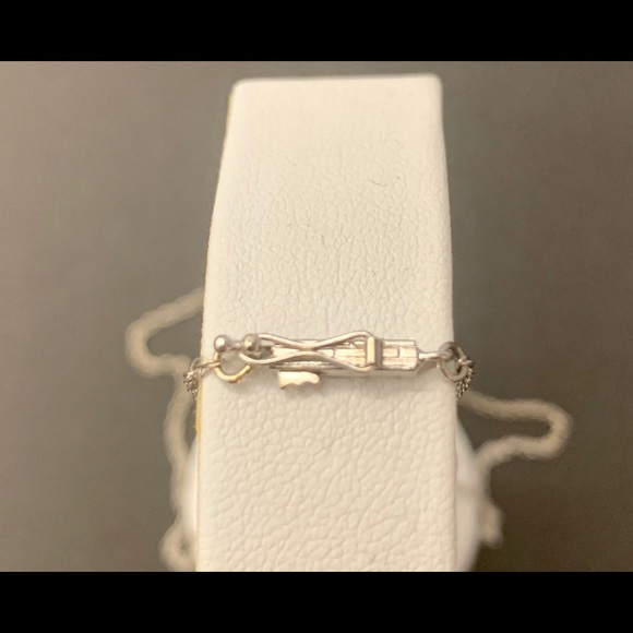 “HOST PICK” Vintage 14K White Gold Diamond Heart Necklace w/14K Chain - Picture 5 of 6